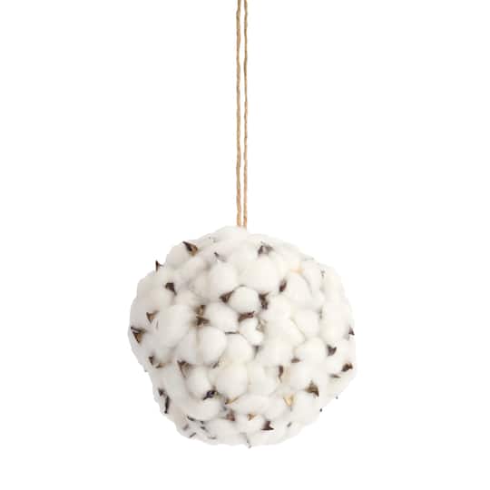 6.5" Cotton Orb with Twine Hanger, 6ct.